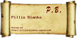 Pillis Bianka névjegykártya